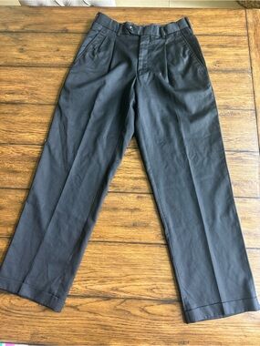 Adolfo Black Pleated Men's Dress Pants